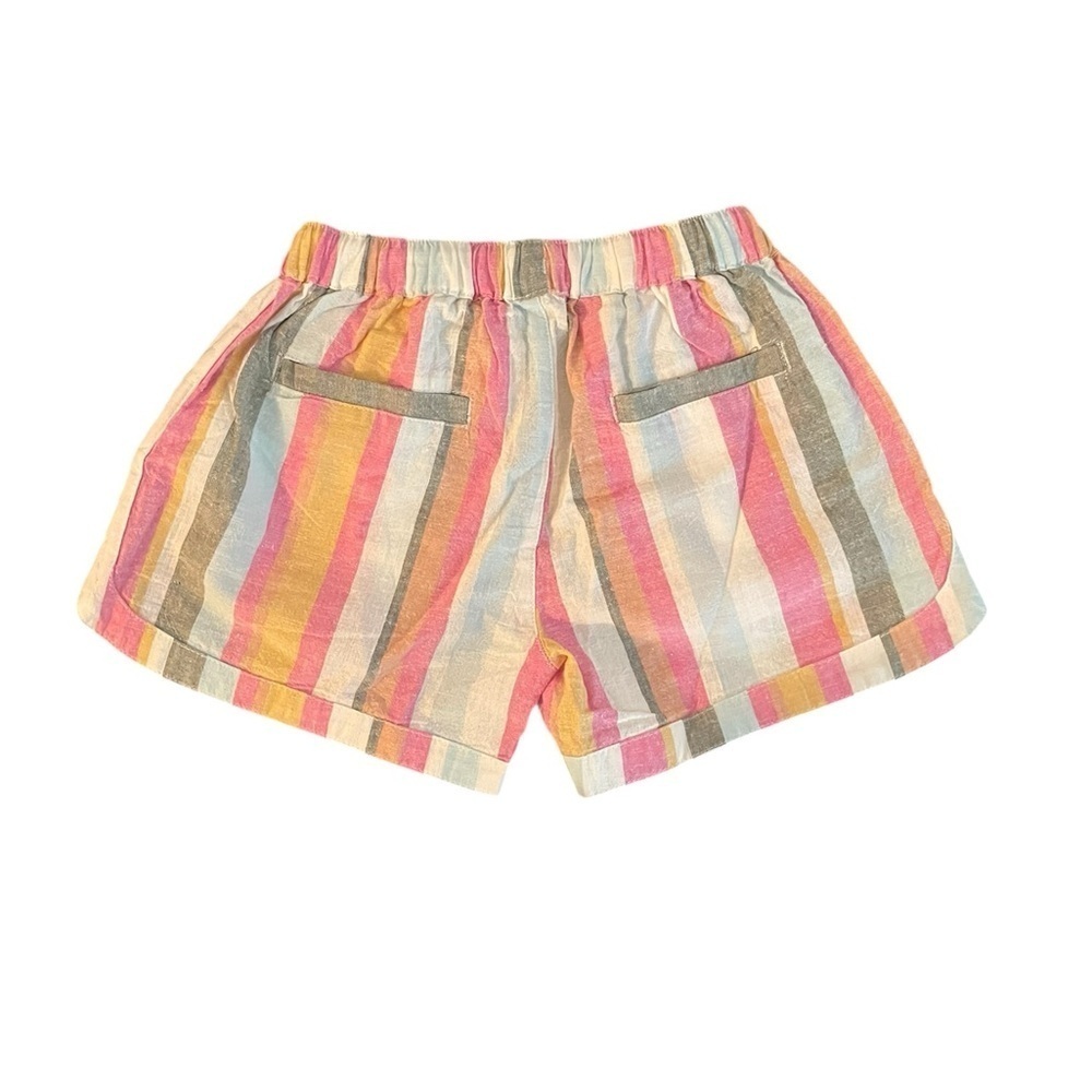 Roxy Striped Shorts Girls 7 XS Cotton Linen Elastic Waist Multicolor - Picture 4 of 11